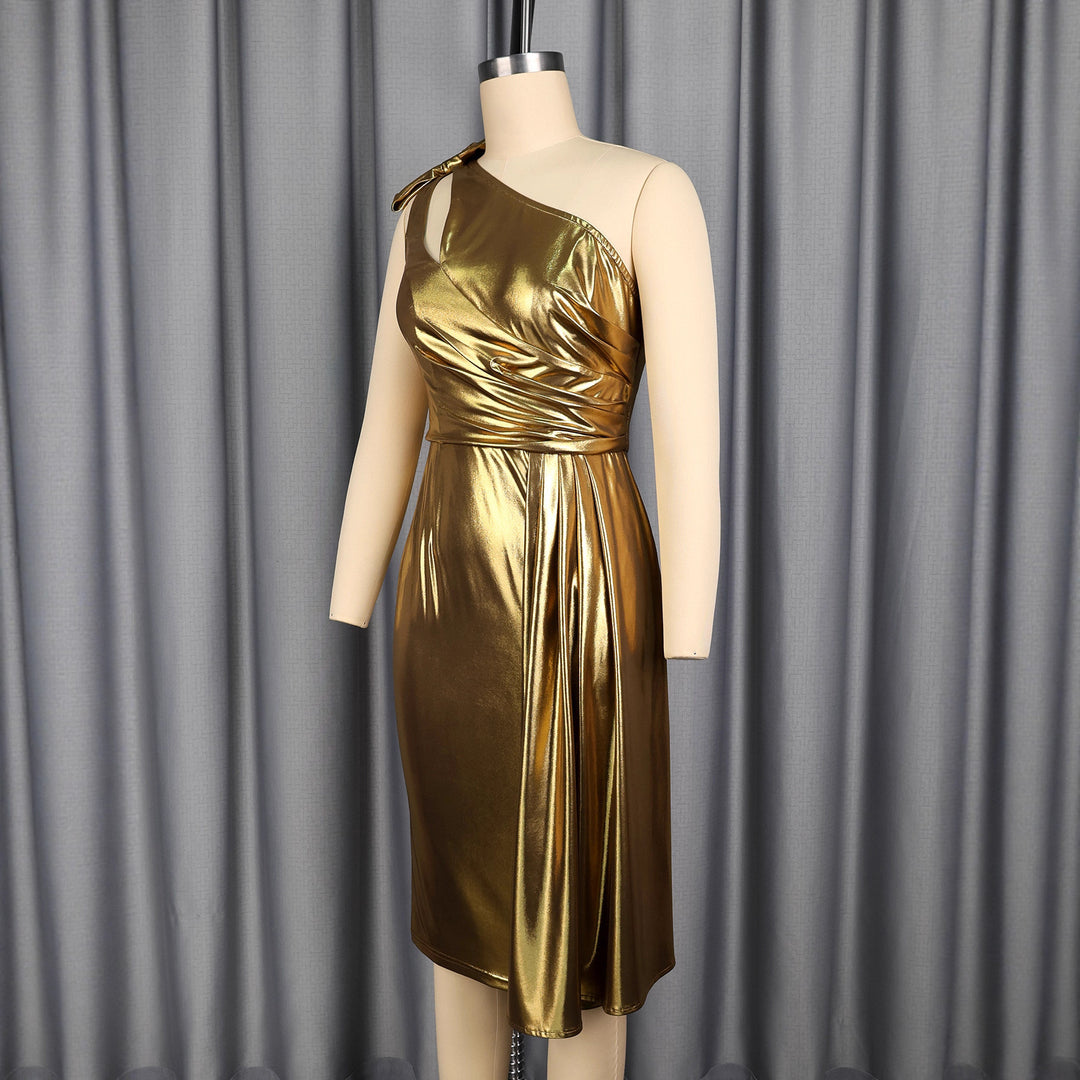 Damen Elegantes Abendkleid mit asymmetrischem Schnitt und voluminösem Drapierungselement Echo Archiv