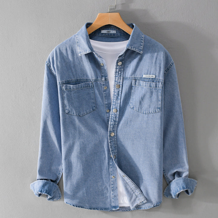 Herren Jeans-Worker-Overshirt im Hemdjacken-Stil mit Brusttaschen Echoarchiv