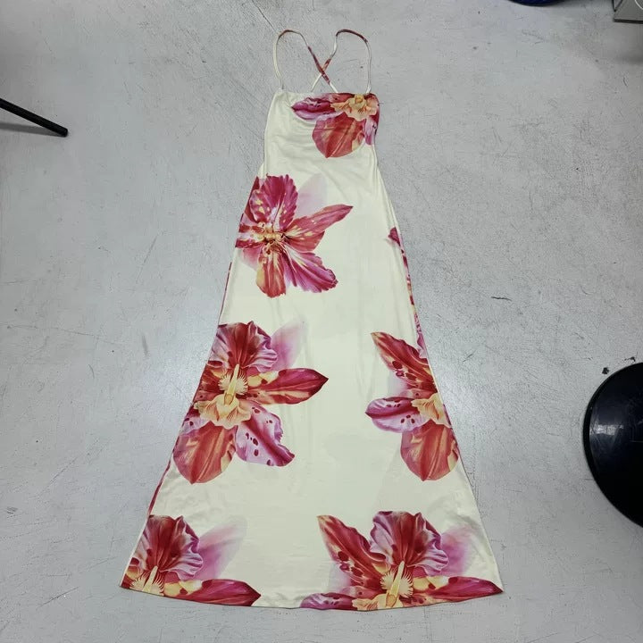 Damen Maxikleid mit floralem Design und Spaghettiträgern Echo Archiv