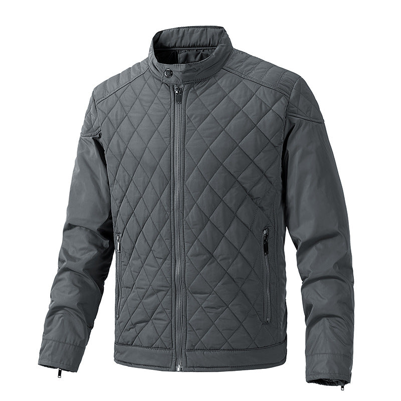 Herren gesteppte leichte Thermojacke mit Stehkragen und Reißverschluss Echoarchiv