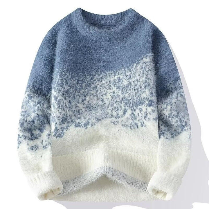 Damen Gemütlicher Rundhals Pullover aus Flauschigem Material Echoarchiv