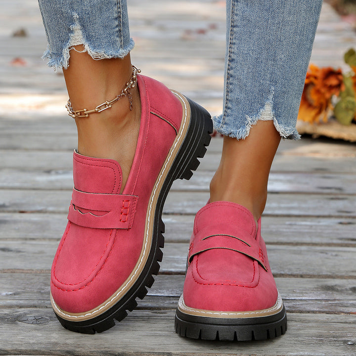 Damen robuste Loafer mit markanter Profilsohle, weichem Veloursoptik-Obermaterial und gepolstertem Komfortfußbett Echo Archiv