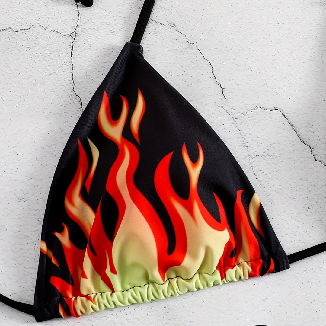 Damen Triangel-Bikini mit feurigem Motiv Echo Archiv