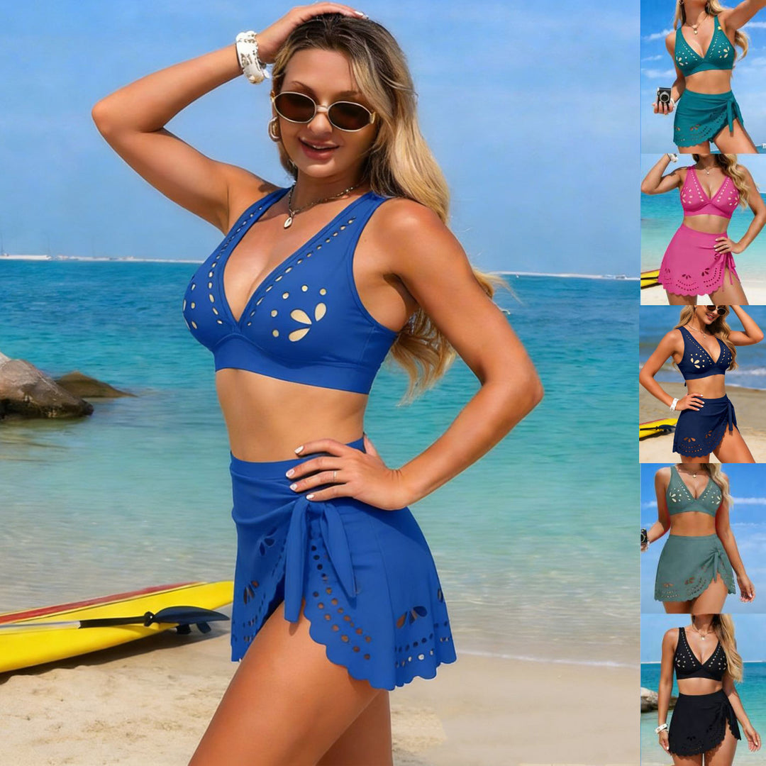 Damen Bikini-Set mit modischem Wickelrock und raffinierten Cut-Outs Echo Archiv