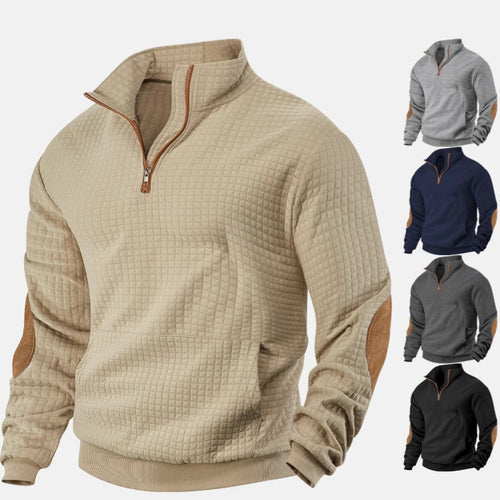 Herren modischer Fleece-Pullover mit hohem Kragen und praktischen Taschen Echoarchiv