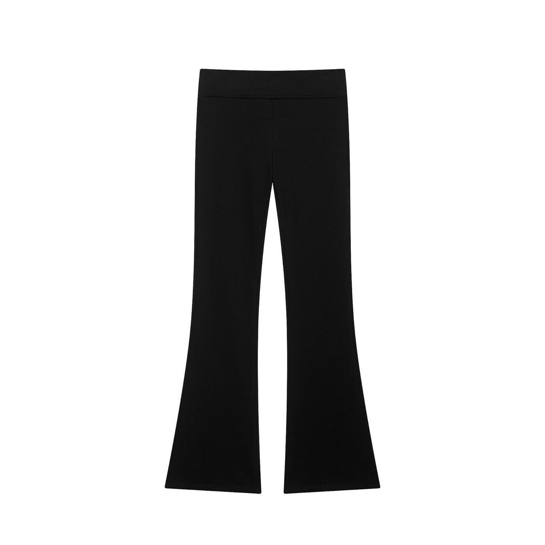 Damen Hochtaillierte Stretch-Flared-Hose mit weitem Schlag und elastischem Bund Echo Archiv