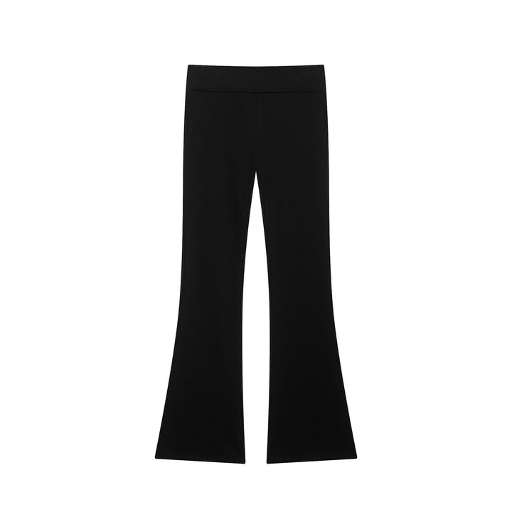 Damen Hochtaillierte Stretch-Flared-Hose mit weitem Schlag und elastischem Bund Echo Archiv