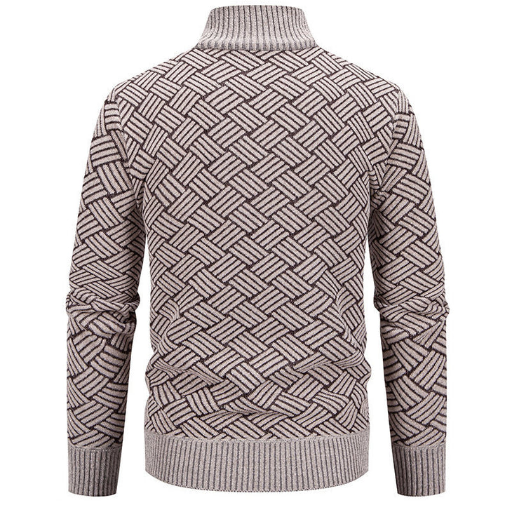 Herren modische Strickjacke mit hochgeschlossenem Kragen und Reißverschluss Echoarchiv