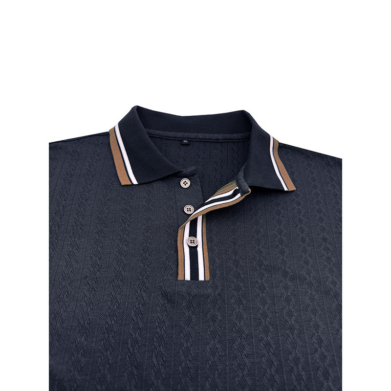 Herren Langarm-Polo mit eleganter Strickstruktur Echoarchiv
