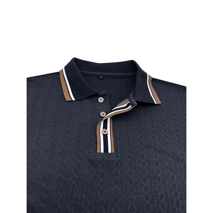 Herren Langarm-Polo mit eleganter Strickstruktur Echoarchiv