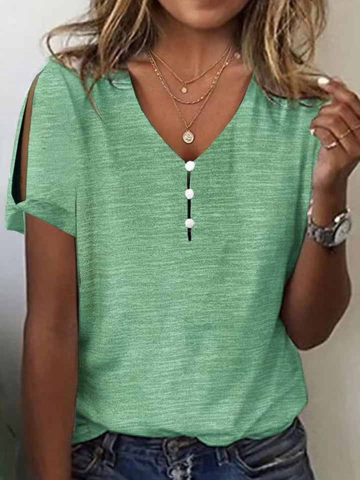 Damen Glitzernde V-Pullover Bluse Echo Archiv