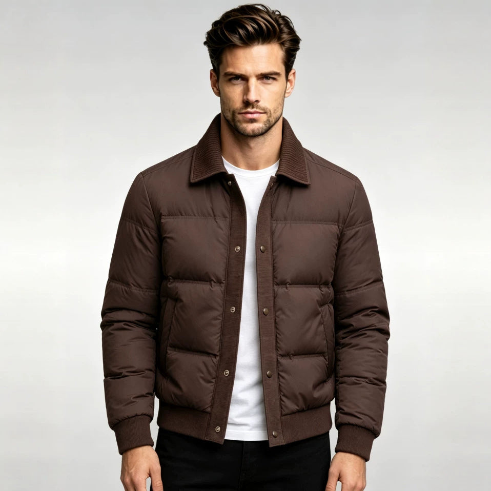 Herren Modische Steppjacke mit hohem Kragen – Taviero