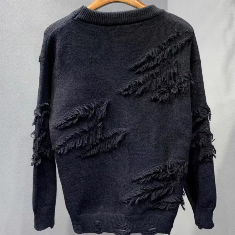 Damen Modischer Pullover mit Fransen – Mavelle