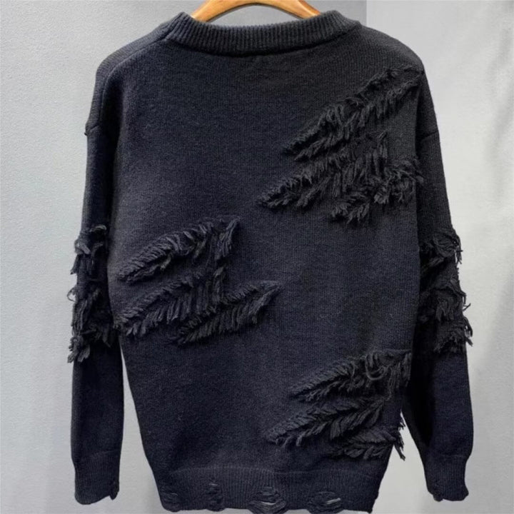 Damen Modischer Pullover mit Fransen – Mavelle