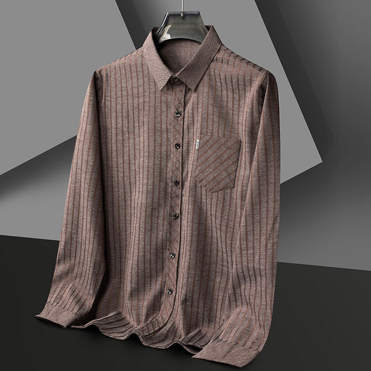 Herren stilvolles Slim-Fit Langarmhemd mit strukturiertem Design Echoarchiv