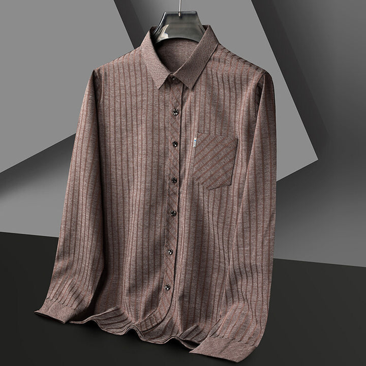 Herren stilvolles Slim-Fit Langarmhemd mit strukturiertem Design Echoarchiv