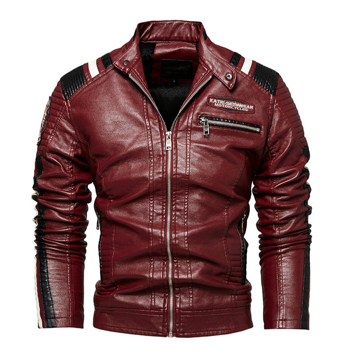 Herren Hochwertige Kunstleder-Motorradjacke Echo Archiv
