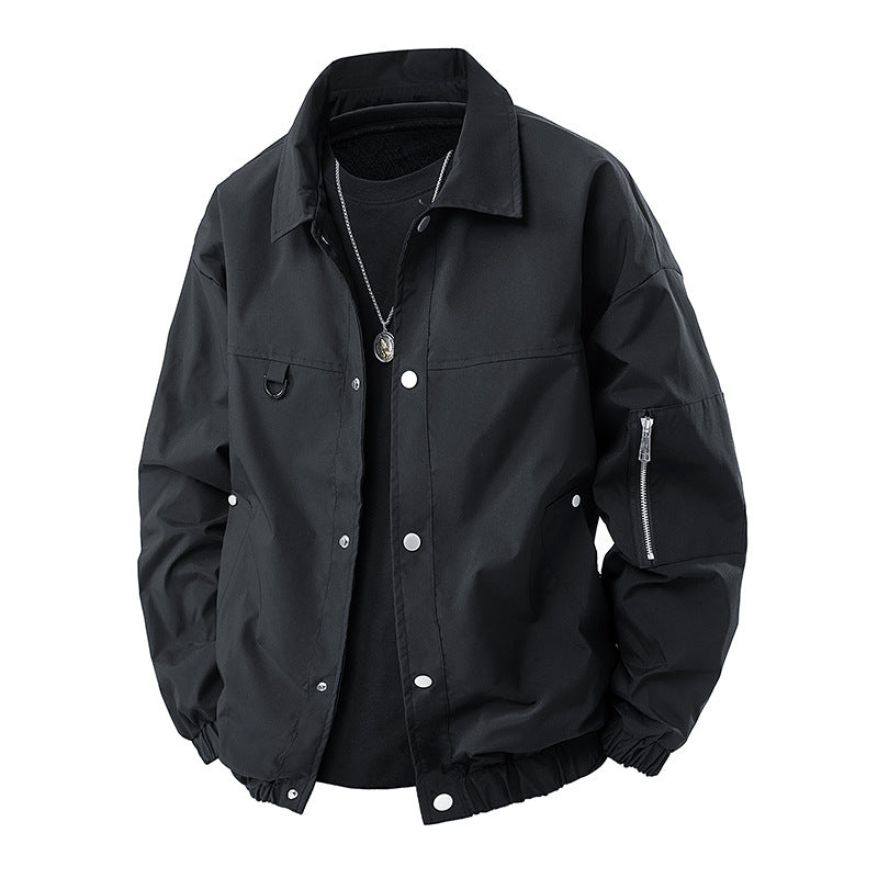 Herren Leichte Utility-Coachjacke mit Druckknopfverschluss, Ärmel-Reißverschluss & elastischem Saum Echo Archiv