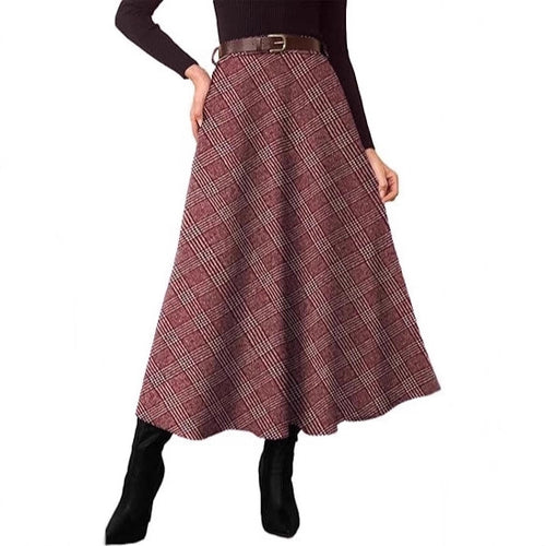 Damen Eleganter Maxi-Rock mit Karomuster Echo Archiv