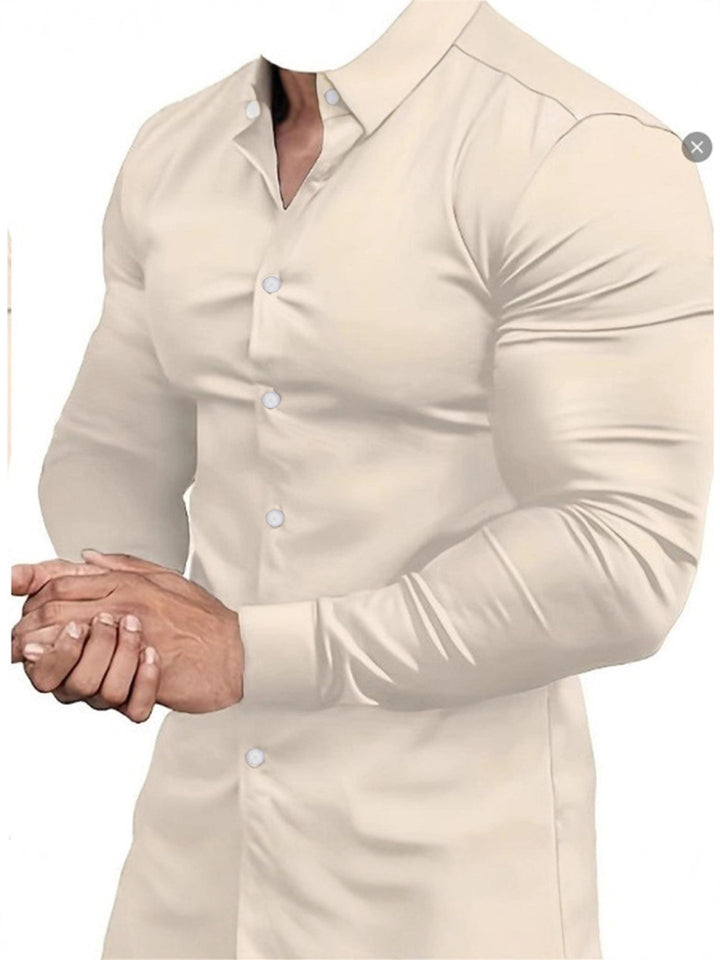 Herren Langarmhemd mit figurbetontem Schnitt und elegantem Kragen Echoarchiv