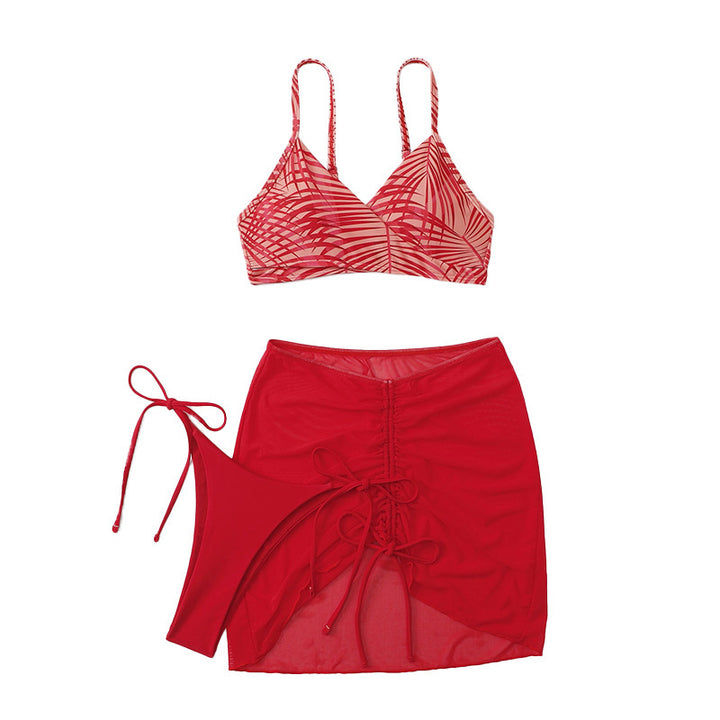 Damen Bikini-Set mit verstellbaren Trägern und transparentem Rock Echo Archiv