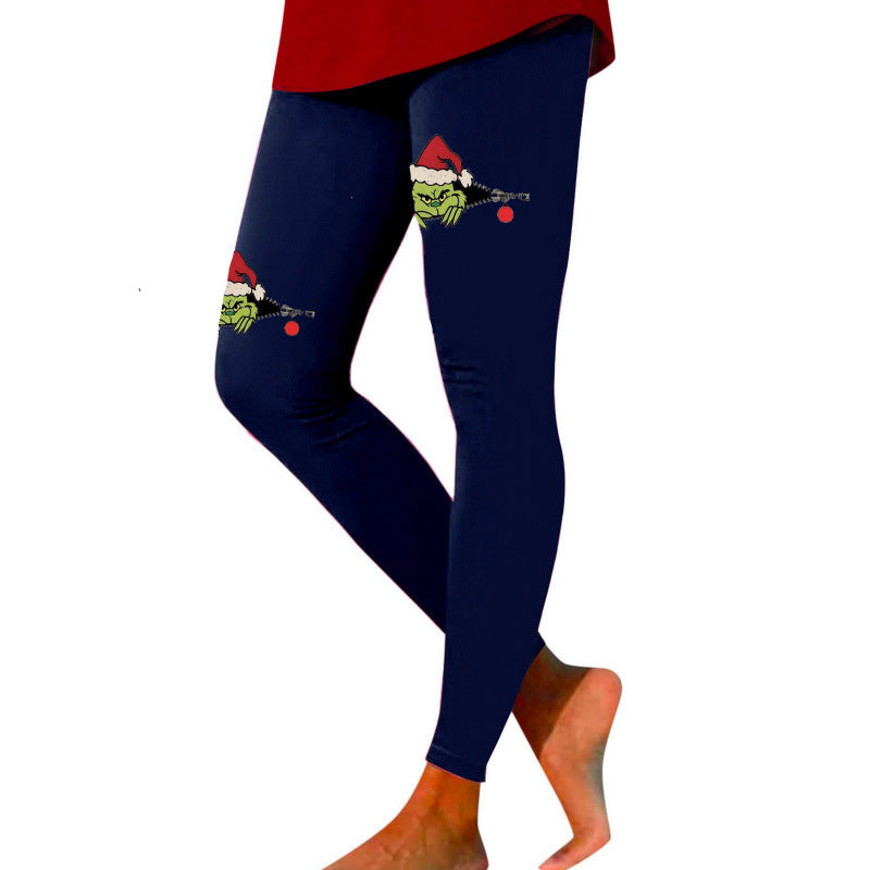 Damen Gemusterte Weihnachtsleggings Echoarchiv