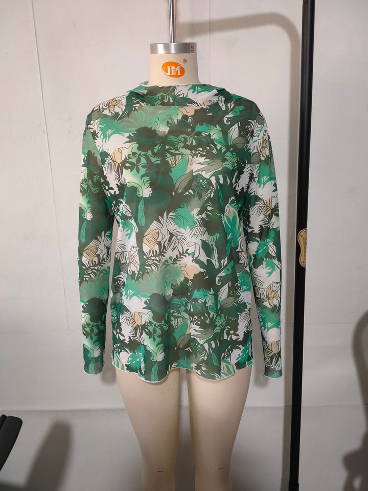 Herren Langarmshirt mit floralem Muster Echo Archiv