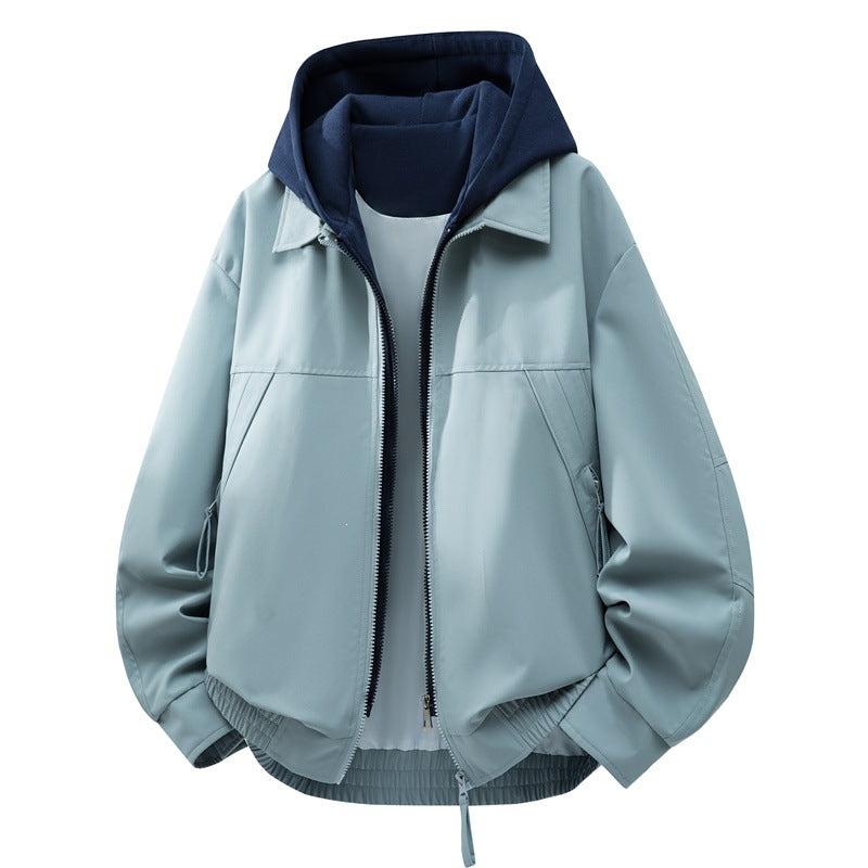 Herren Lässige Hybrid-Jacke mit integriertem Kapuzenlayer und elastischem Saum Echoarchiv
