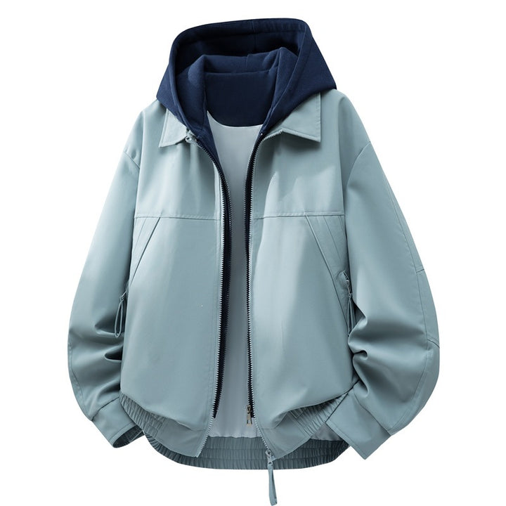 Herren Lässige Hybrid-Jacke mit integriertem Kapuzenlayer und elastischem Saum Echoarchiv