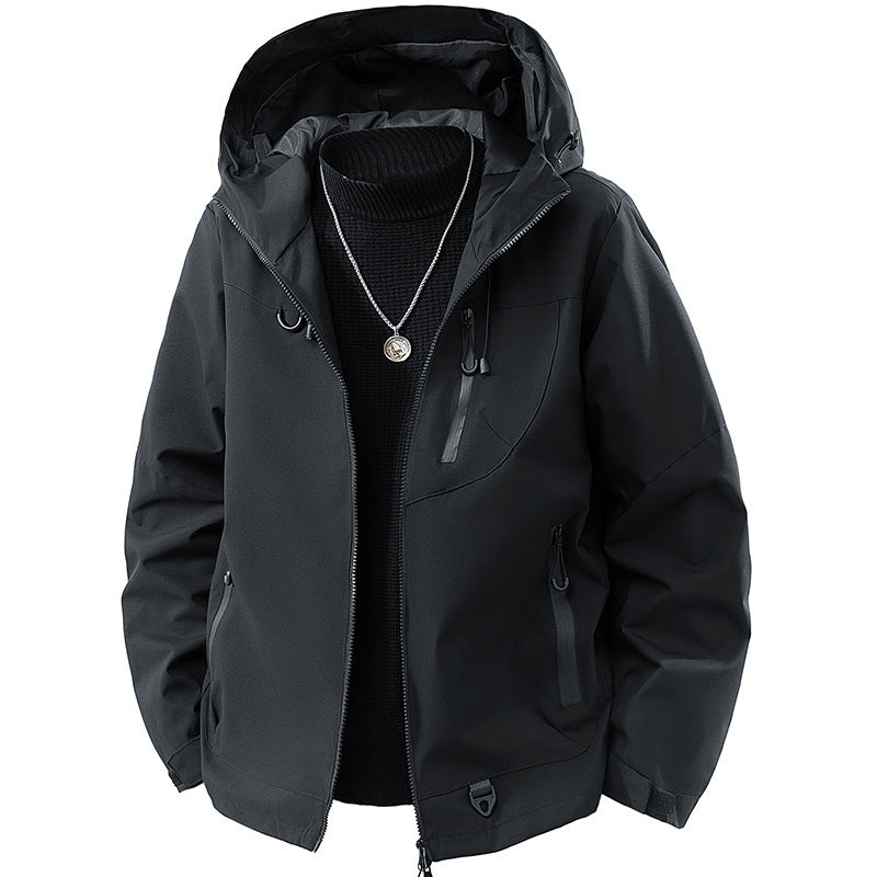Herren Technische Softshell Outdoorjacke mit Kapuze wasser- und winddichter Membran versiegelte Reißverschlüsse Echo Archiv