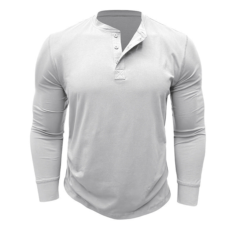 Herren Langarm Henley-Shirt mit stylishen Knöpfen und hochwertiger Baumwollmischung Echoarchiv