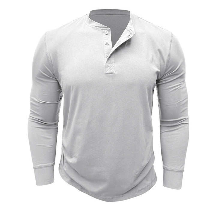 Herren Langarm Henley-Shirt mit stylishen Knöpfen und hochwertiger Baumwollmischung Echoarchiv