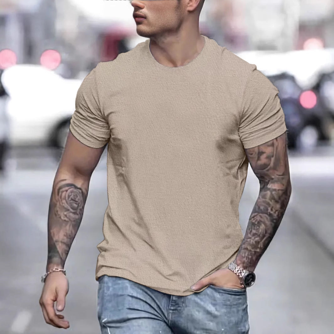 Herren lässiges T-Shirt mit strukturierter Oberfläche und bequemem Schnitt Echoarchiv