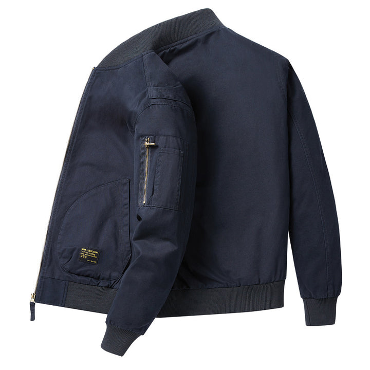 Herren  Baumwoll-Twill Utility Flight Bomberjacke mit geripptem Saum, Ärmeln, Reißverschlusstaschen und verstärkten Patten pockets Echo Archiv