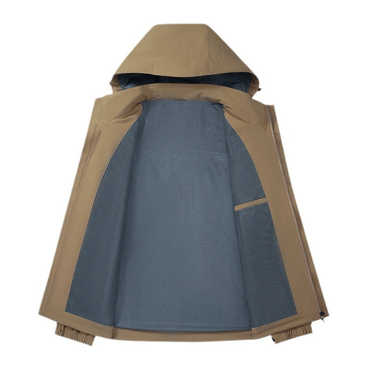 Herren urbaner wasserdichter Tech-Parka mit hochschließendem Kragen und minimalistischen Taschen Echoarchiv