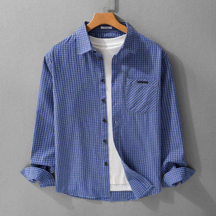 Herren Karo-Layering-Hemd im Overshirt-Stil aus weichem Baumwollpopeline Echoarchiv