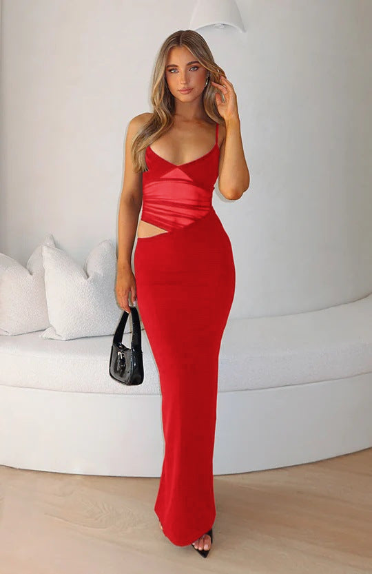 Damen Figurbetontes Abendkleid mit innovativem Wickeldesign und eleganten Trägern Echo Archiv