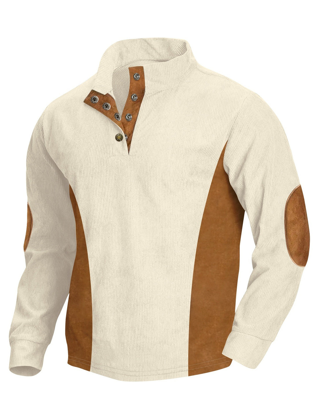 Herren stylisches Langarm-Shirt mit modernes Ripp-Design und eleganten Knopfdetails Echoarchiv