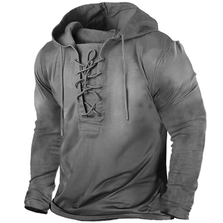 Herren Kapuzenpullover mit innovativem Schnürdesign und wärmender Funktionalität Echoarchiv