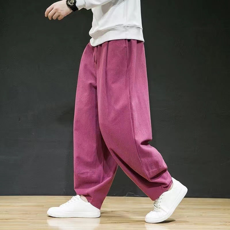 Herren nan oversized Relax-Fit Baumwoll-Jogpants mit tiefem Schritt, Tunnelzug und seitlichen Eingrifftaschen Echo Archiv