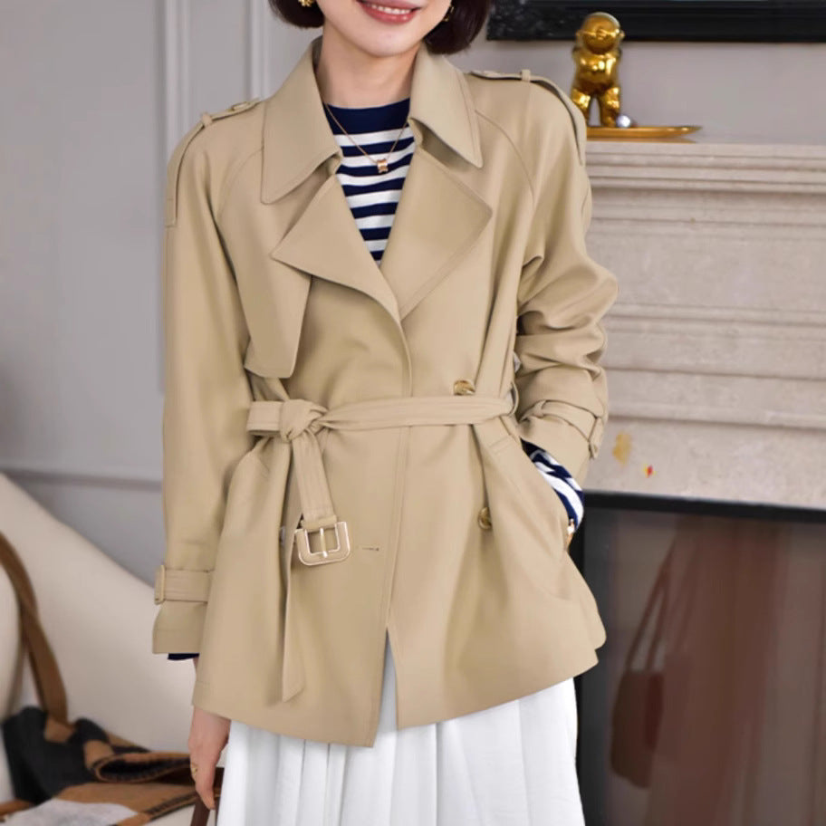 Damen Modische Trenchjacke mit Taillengürtel Echoarchiv