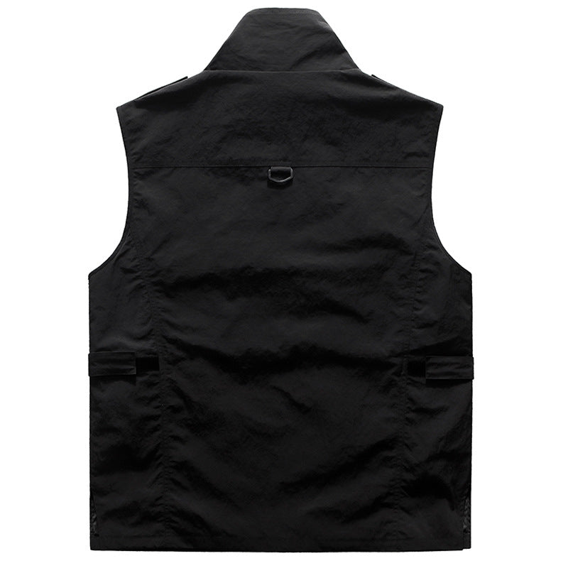 Herren Multifunktionale Mehrfachtaschen-Weste mit Stehkragen – Marzano
