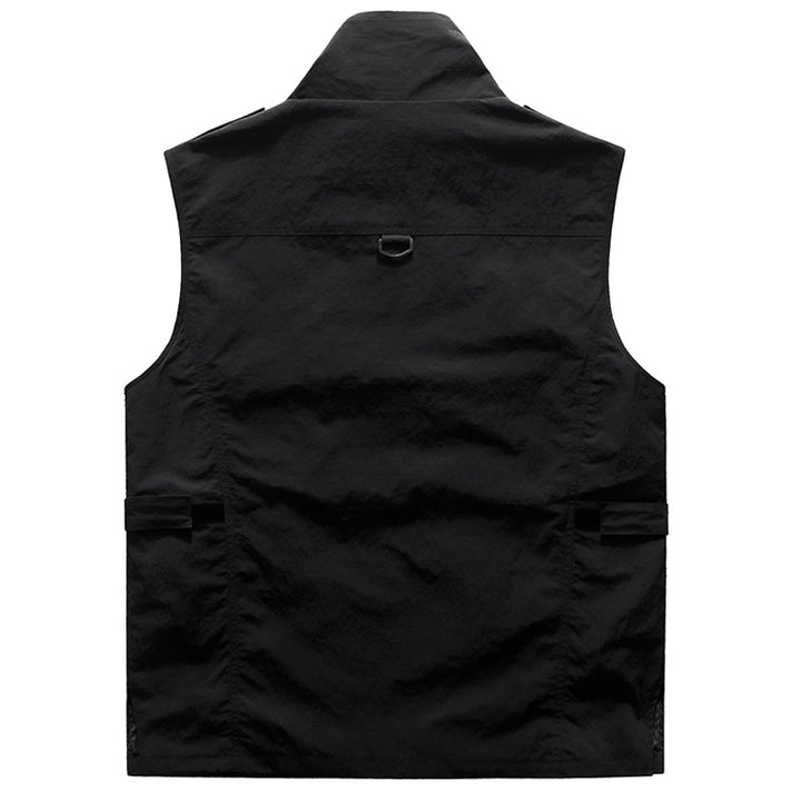 Herren Multifunktionale Mehrfachtaschen-Weste mit Stehkragen – Marzano