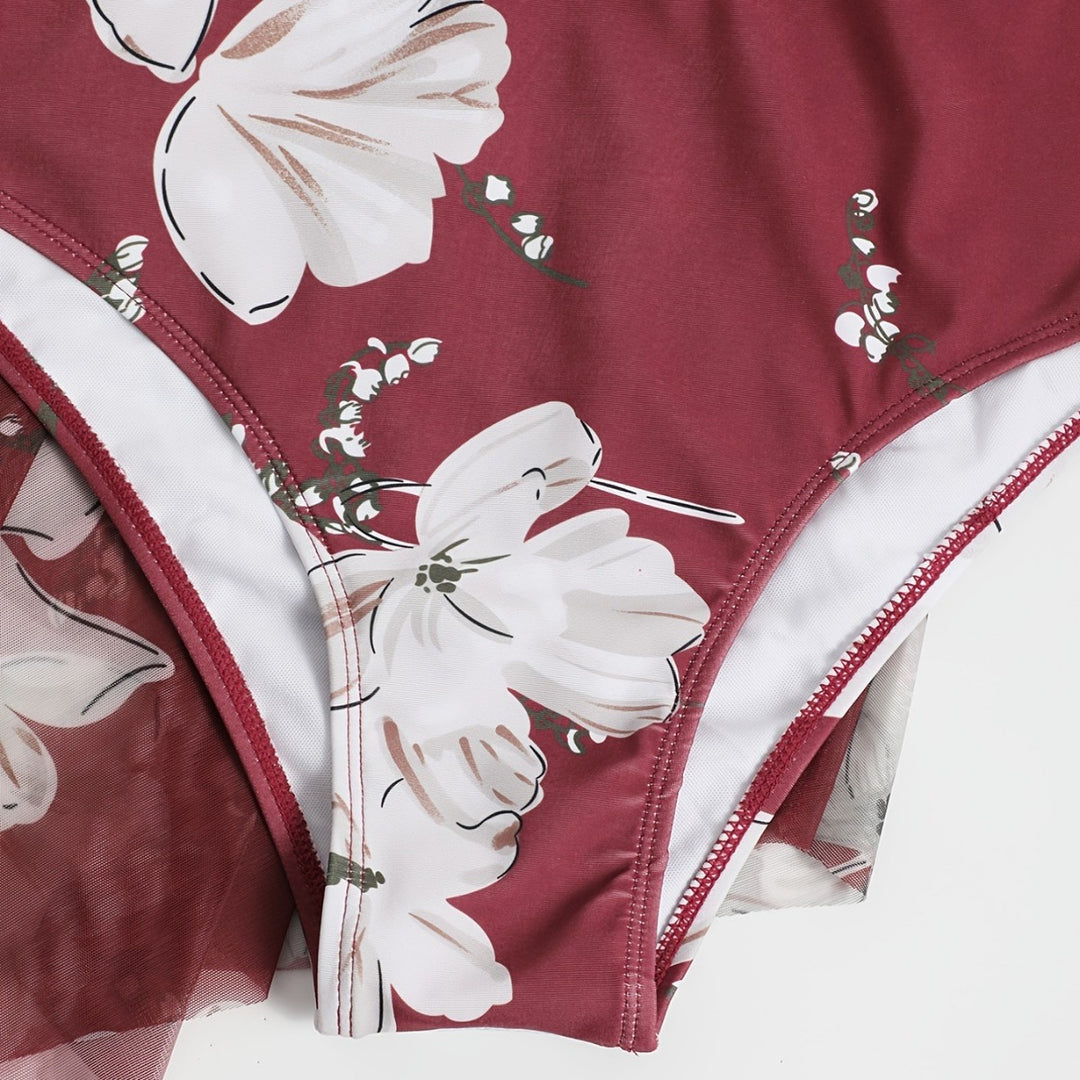 Damen Strandkleid mit floralem Überwurf Echo Archiv
