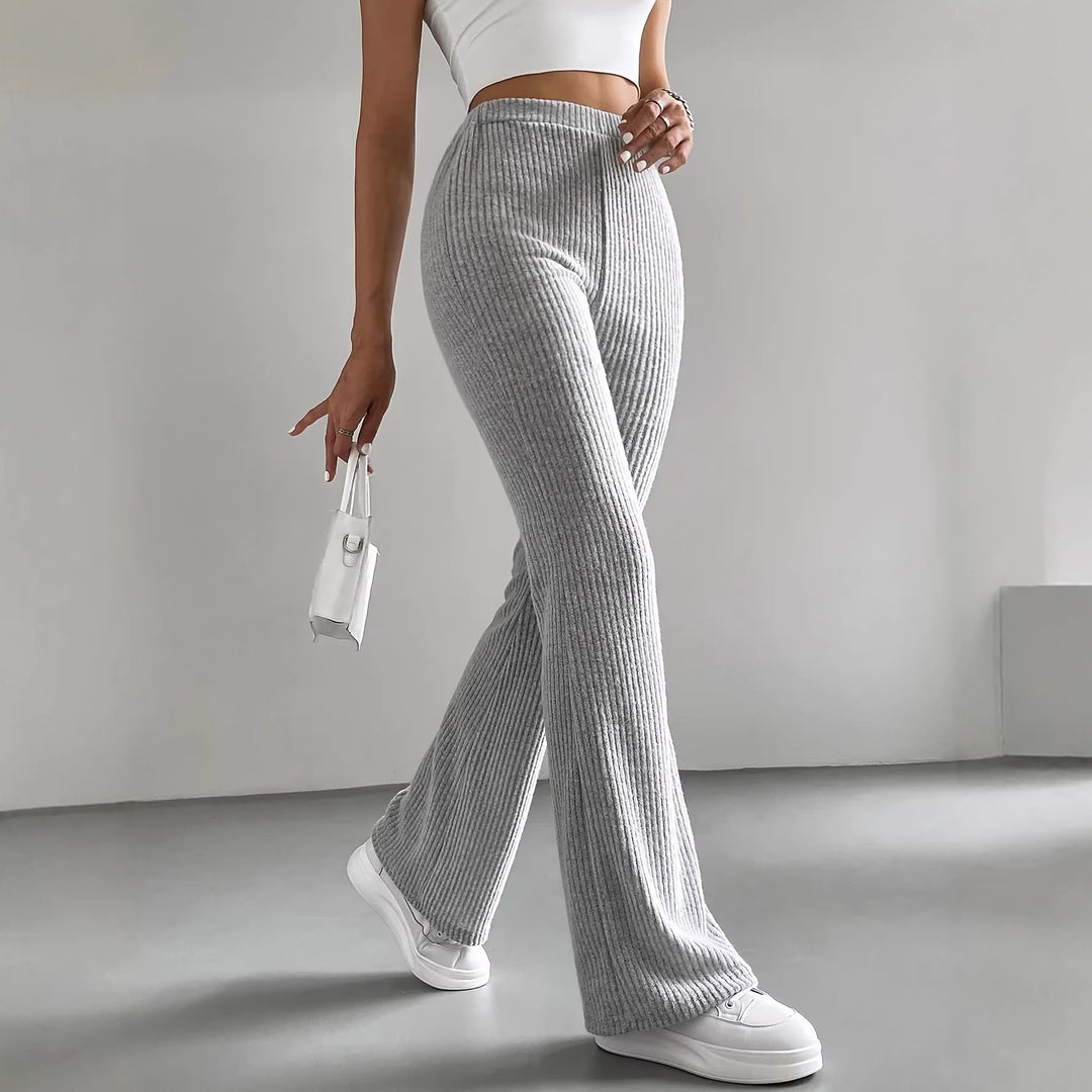 Damen Lässige und elegante Ripp-Optik Hose Echo Archiv