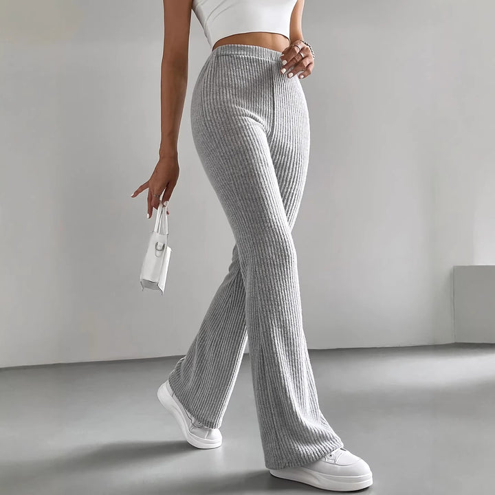 Damen Lässige und elegante Ripp-Optik Hose Echo Archiv