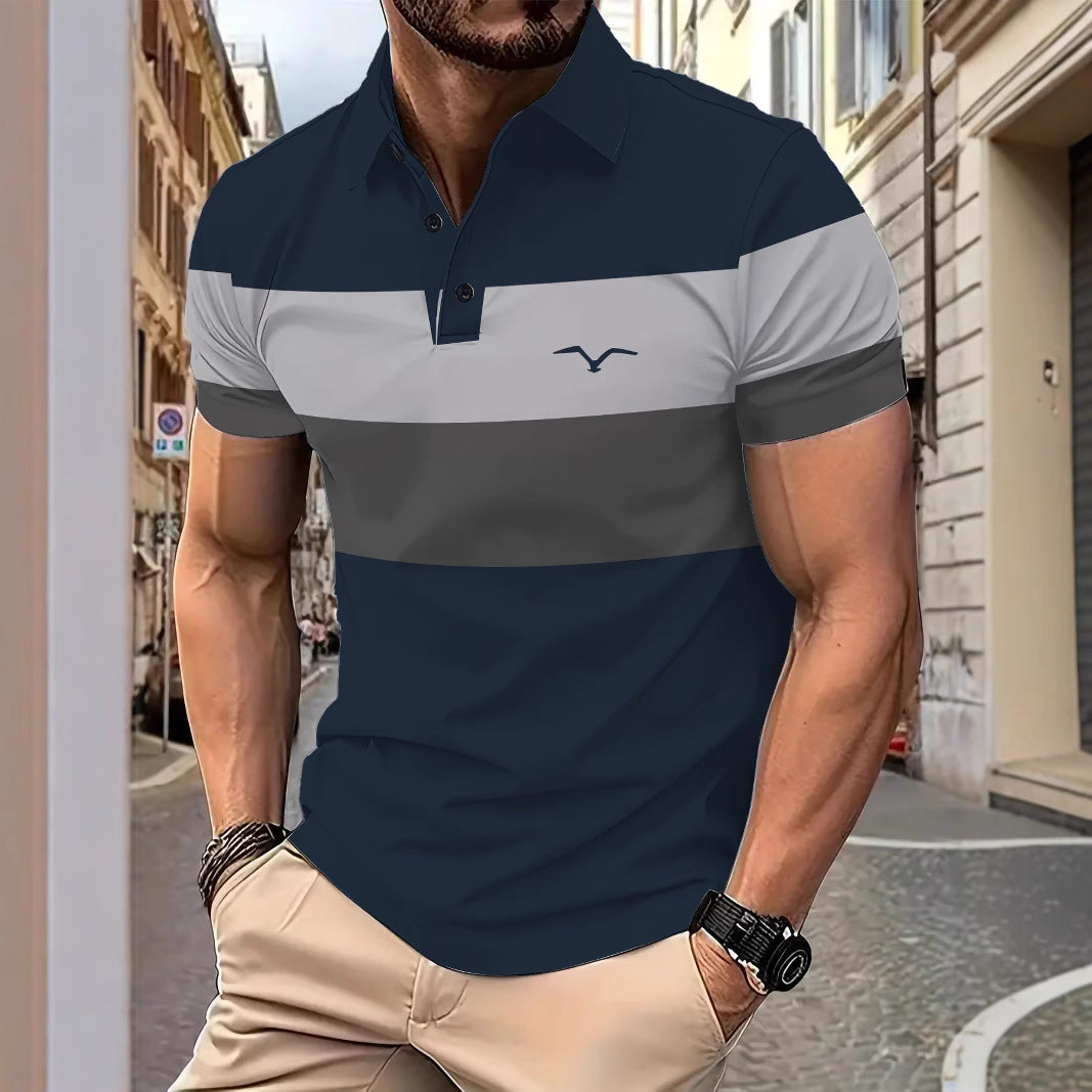 Herren Kurzarm Poloshirt mit markantem Farbdesign Echoarchiv