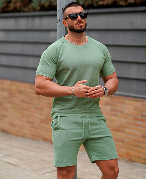 Herren Sportliches Kurzarmset mit bequemen Shorts Echoarchiv