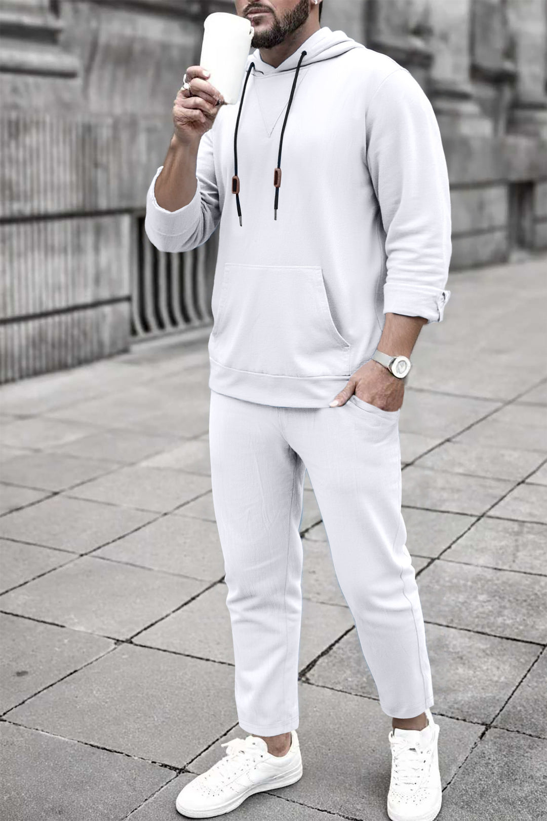 Herren Freizeit Hoodie und Jogginghose Set Echoarchiv