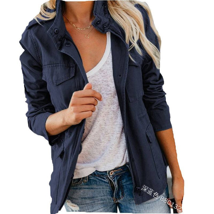 Damen Utility-Fieldjacke mit Stehkragen, aufgesetzten Taschen und Taillenzug Echo Archiv